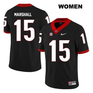 Women's Georgia Bulldogs NCAA #15 Trezmen Marshall Nike Stitched Black Legend Authentic College Football Jersey WHV4254IB